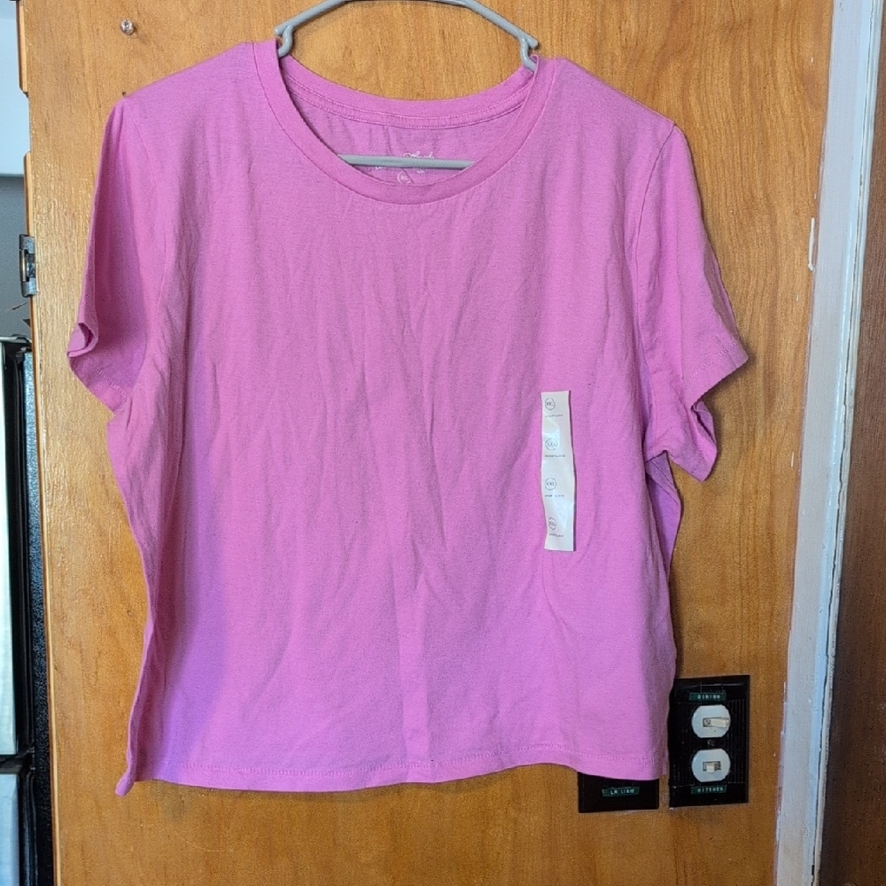 Universal Thread Pink Crppped Short Sleeve Tee
